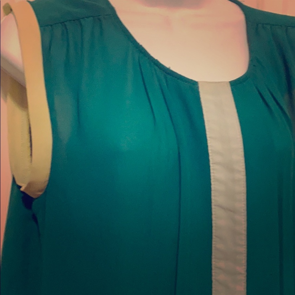 Emerald Green Sheer Sleeveless Blouse